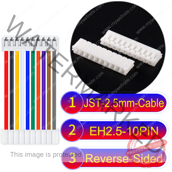 JST EH2.5 10-Pin Reverse-Side-Head 2.5mm PVC Cable