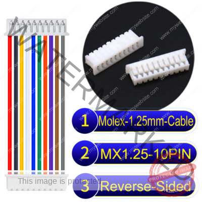 Molex MX1.25mm Picoblade 10-Pin Reverse-Side-Head 28AWG UL1571 Cable