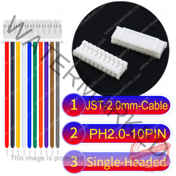 JST PH2.0 10Pin Single-Headed Cable