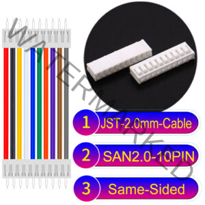 JST 2.0mm SAN2.0 10Pin Single-Headed Cable