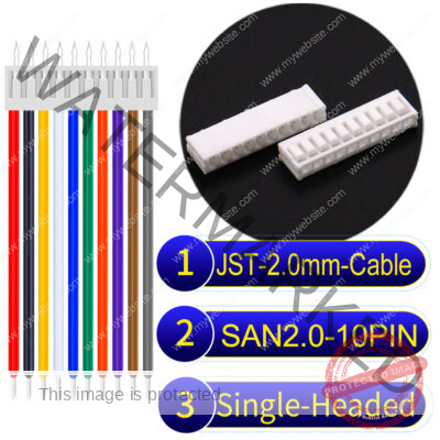 JST 2.0mm SAN2.0 10Pin Same-Side-Head Cable