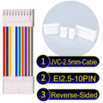 JVC 2.5mm 10-Pin Reverse-Side-Head 22AWG PVC Cable