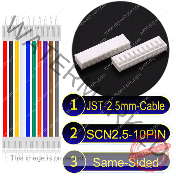 JST 2.5mm SCN2.5 10Pin Same-Side-Head Cable