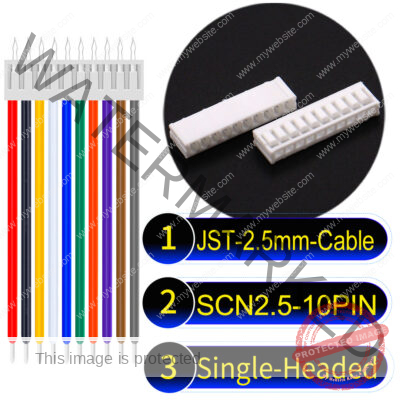 JST 2.5mm SCN2.5 10Pin Single-Headed Cable