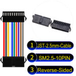 JST 2.5mm SM2.54 10Pin Reverse-Side-Head Cable