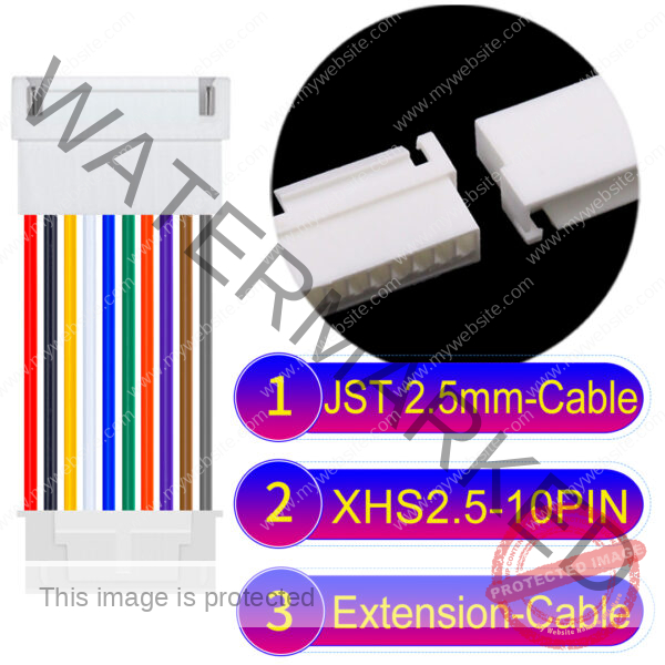 JST XHS2.5 with Belt Lock 10Pin Male Female Extension Cable