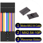 Molex 2.54mm MX2.54 10Pin Reverse-Side-Head Cable