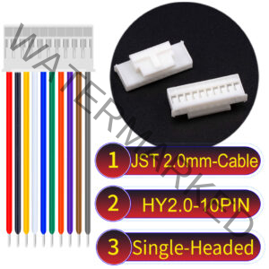 JST HY2.0mm 10-Pin Single-Headed 22AWG PVC Cable