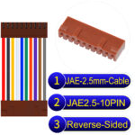JAE 2.5mm 10-Pin Reverse-Side-Head 22AWG PVC Cable