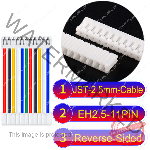 JST EH2.5 11-Pin Reverse-Side-Head 2.5mm PVC Cable