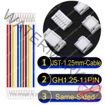 JST GH1.25mm 11-Pin Same-Side-Head 28AWG PVC Cable