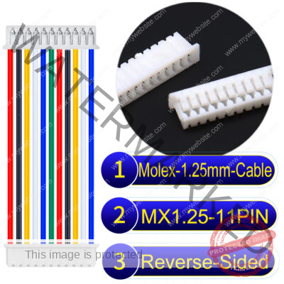 Molex MX1.25mm Picoblade 11-Pin Reverse-Side-Head 28AWG UL1571 Cable