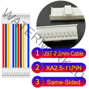 JST 2.5mm XA 11Pin Same-Side-Head Cable