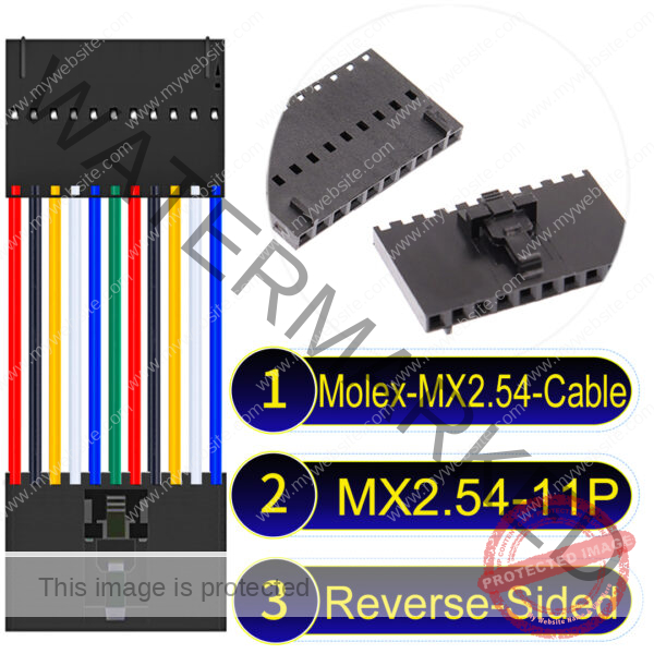 Molex 2.54mm MX2.54 11Pin Reverse-Side-Head Cable