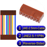 JAE 2.5mm 11-Pin Reverse-Side-Head 22AWG PVC Cable