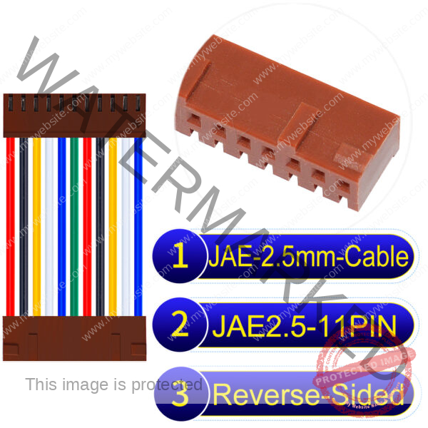 JAE 2.5mm 11-Pin Reverse-Side-Head 22AWG PVC Cable