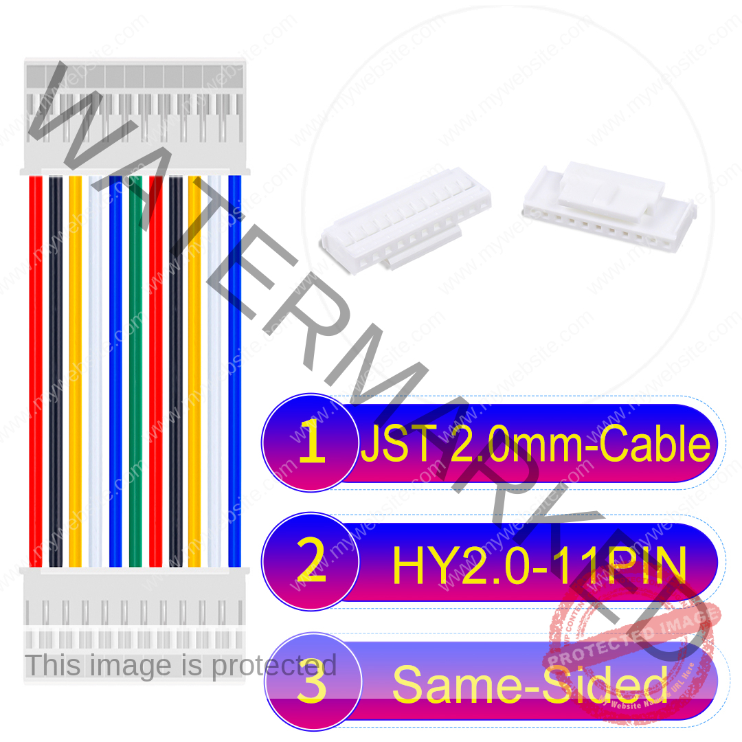 JST HY2.0mm 11-Pin Same-Side-Head 22AWG PVC Cable