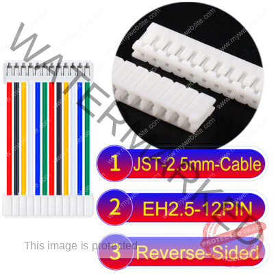 JST EH2.5 12-Pin Reverse-Side-Head 2.5mm PVC Cable