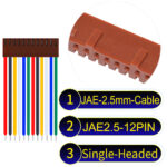 JAE 2.5mm 12-Pin Single-Headed 22AWG PVC Cable