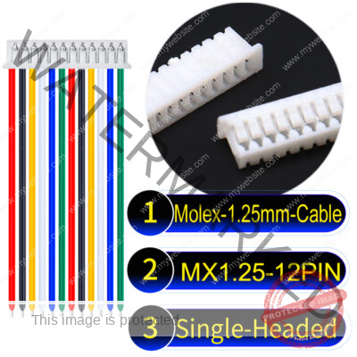 Molex MX1.25mm Picoblade 12-Pin Single-Headed 28AWG UL1571 Cable