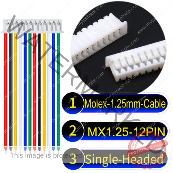 Molex MX1.25mm Picoblade 12-Pin Single-Headed 28AWG UL1571 Cable