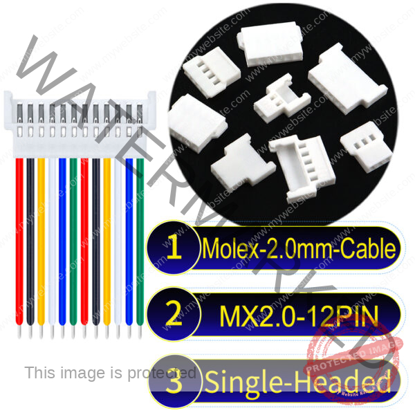 Molex MX2.0mm 12-Pin Female Single-Headed Cable