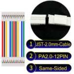 JST PA2.0 12Pin Same-Side-Head Cable