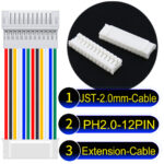 JST 2.0mm PH2.0 12Pin Male Female Extension Cable