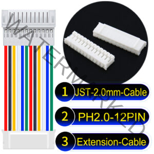 JST 2.0mm PH2.0 12Pin Male Female Extension Cable