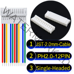 JST PH2.0 12Pin Female Single-Headed Cable