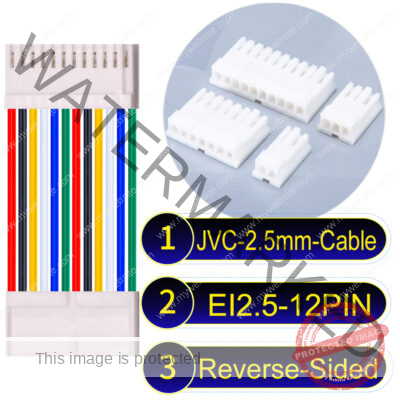 JVC 2.5mm 12-Pin Reverse-Side-Head 22AWG PVC Cable