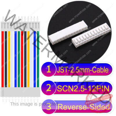 JST 2.5mm SCN2.5 12Pin Reverse-Side-Head Cable