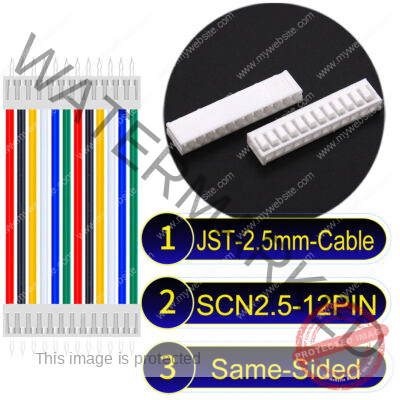 JST 2.5mm SCN2.5 12Pin Same-Side-Head Cable