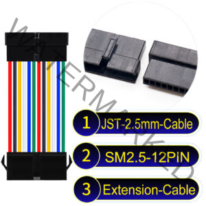 JST 2.5mm SM2.54 12Pin Male Female Extension Cable