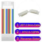 JST HY2.0mm 12-Pin Reverse-Side-Head 22AWG PVC Cable