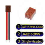 JAE 2.5mm 2-Pin Single-Headed 22AWG PVC Cable