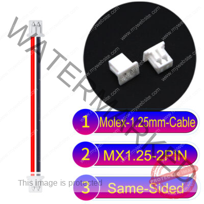 Molex MX1.25mm Picoblade 2-Pin Same-Side-Head 28AWG UL1571 Cable