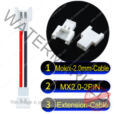 Molex MX2.0mm 2-Pin Male Female Extension Cable