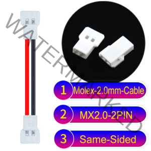 Molex MX2.0mm 2-Pin Male Same-Side-Head Cable