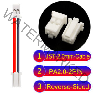 JST PA2.0 2Pin Reverse-Side-Head Cable