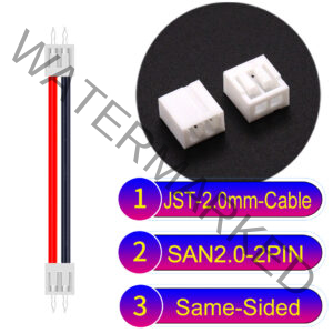 JST 2.0mm SAN2.0 2Pin Same-Side-Head Cable