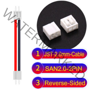 JST 2.0mm SAN2.0 2Pin Reverse-Side-Head Cable