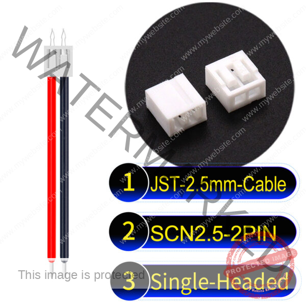 JST 2.5mm SCN2.5 2Pin Single-Headed Cable