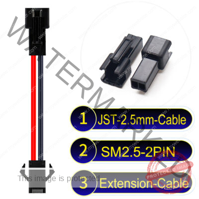 JST 2.5mm SM2.54 2Pin Male Female Extension Cable