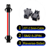 JST 2.5mm SM2.54 2Pin Reverse-Side-Head Cable