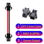 JST 2.5mm SM2.54 2Pin Male Same-Side-Head Cable