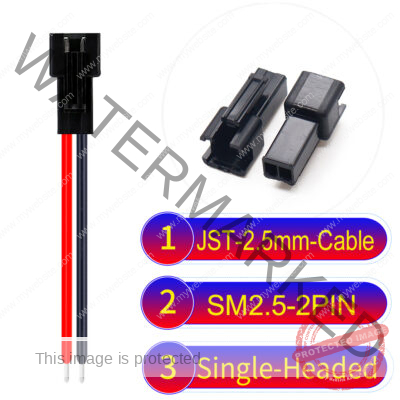 JST 2.5mm SM2.54 2Pin Female Single-Headed Cable