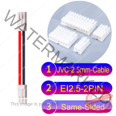 JVC 2.5mm 2-Pin Same-Side-Head 22AWG PVC Cable