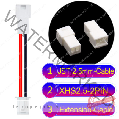 JST XHS2.5 with Belt Lock 2Pin Male Female Extension Cable