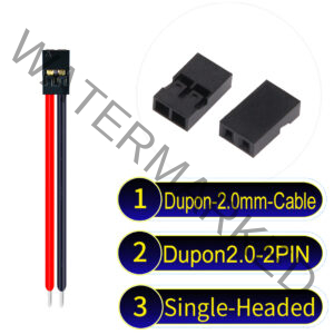 Dupont 2.0mm 2Pin Single-Headed Cable